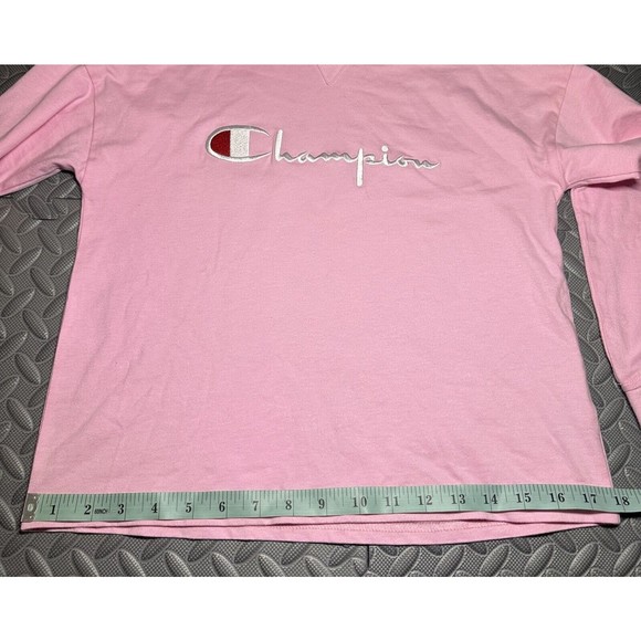Champion HERITAGE girls pink Long sleeve embroidered cotton Pullover hoodie Sz L - Picture 5 of 11
